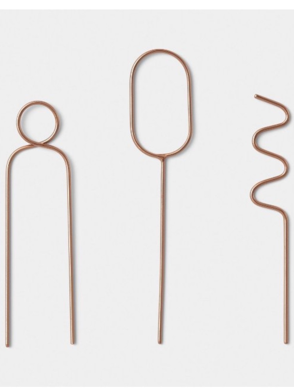 THRESHOLD NWT 3pc Copper Metal Figural Pot Stakes